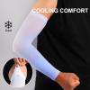 Feeke 2-Pairs Arm Sleeves for Men and Women - Tattoo Cover Up - Cooling Sports Sleeve - White & Blue view 3