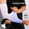 Feeke 2-Pairs Arm Sleeves for Men and Women - Tattoo Cover Up - Cooling Sports Sleeve - White & Blue view 4