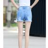 Denim Shorts for Women Summer Rolled Up Stretchy Hot Short Pants Stretchy Frayed Casual Hot Pockets Mid Waisted (34,Light Blue) view 4