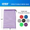 GSE Games & Sports Expert 18"x12" Purple Mesh Drawstring Bag for Baseballs, Softballs, Tennis, Pickleball Balls, Golf Balls. Mesh Sports Equipment Bag with Lock for Gym, Swim Gear, Laundry & Toys view 2