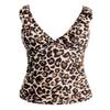 Yonique Women's Tankini Top Only Tummy Control Bathing Suit Top Ruffle Swimsuit Top V Neck Swim Tank Top No Bottom Leopard M view 1