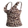 Yonique Women's Tankini Top Only Tummy Control Bathing Suit Top Ruffle Swimsuit Top V Neck Swim Tank Top No Bottom Leopard M view 3