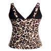 Yonique Women's Tankini Top Only Tummy Control Bathing Suit Top Ruffle Swimsuit Top V Neck Swim Tank Top No Bottom Leopard M view 4