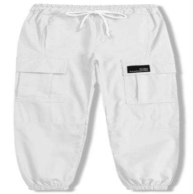 Cromoncent Girls Womens Cargo Pants Elastic Waist Lightweight Outdoor Jogger Pants 1# White, S