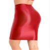 QinCiao Women's Silky High Waisted Solid Tight Club Skirt Stockings Skirt Package Hip Short Skirts Red Medium view 1