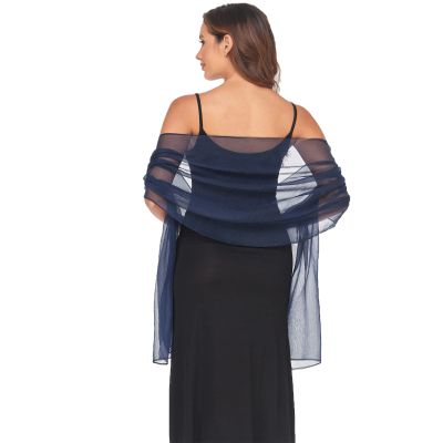 SURVODJA Women Shawls and Wraps for Evening Dress Lightweight Scarf Wedding Guest Shawl Wrap Bridesmaid Scarves(Navy Blue,79''18')