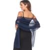 SURVODJA Women Shawls and Wraps for Evening Dress Lightweight Scarf Wedding Guest Shawl Wrap Bridesmaid Scarves(Navy Blue,79''18') view 2