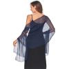 SURVODJA Women Shawls and Wraps for Evening Dress Lightweight Scarf Wedding Guest Shawl Wrap Bridesmaid Scarves(Navy Blue,79''18') view 3