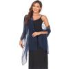 SURVODJA Women Shawls and Wraps for Evening Dress Lightweight Scarf Wedding Guest Shawl Wrap Bridesmaid Scarves(Navy Blue,79''18') view 4