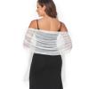 SURVODJA Women Shawls and Wraps for Evening Dress Lightweight Scarf Wedding Guest Shawl Wrap Bridesmaid Scarves(Ivory,79''27') view 2