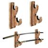 Shankala Upscale Hook Sword Stand - Two-Layer Wall Mounted Samurai Sword Hanger for Katana, Wakizashi & Tanto Weapon Rack - Solid Wood Color view 1