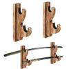 Shankala Upscale Hook Sword Stand - Two-Layer Wall Mounted Samurai Sword Hanger for Katana, Wakizashi & Tanto Weapon Rack - Solid Wood Color view 2