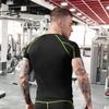 CARGFM Compression Shirt Men, Short Sleeve Football Basketball T Shirts, Cool Dry Tight Baselayer Undershirts Top for Workout Athletic Running Gym view 3