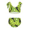 Aflyko Fruit Girls' Swimwear Kiwi Green Summer 2-Piece Bikini Set Beachwear 3-10T view 2