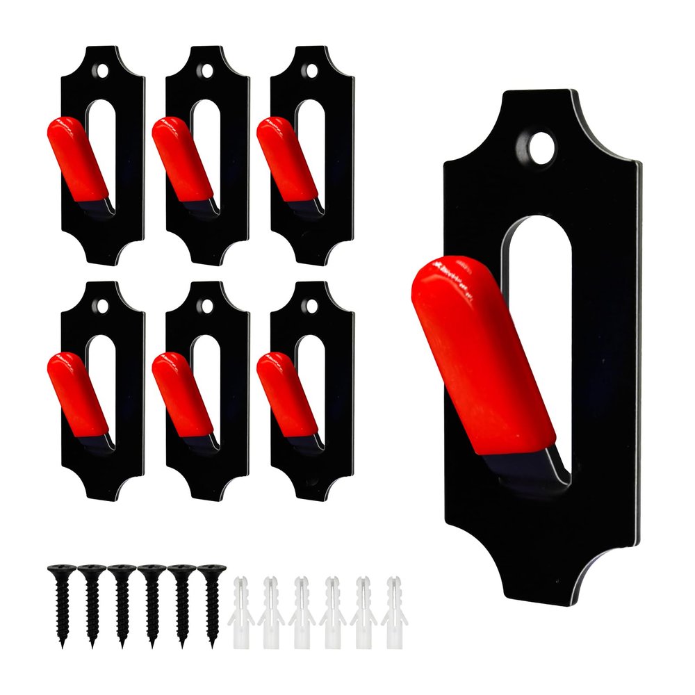 PLAIRC 6 Pack European Mount Skull Hanger, Deer Skull Mount Hanger with Silicone Protector for Indoor Outdoor Home Deco