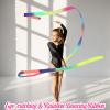 2Pcs Ribbon wands Rainbow Dance for Kids, 78.74 Inch Rhythmic Gymnastics Ribbon Dancer Wand with Rod, Soft Rainbow Ribbon Twirling Dance Streamers for Kids Girls Adults Artistic Dancing (Colorful) view 4