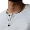 JEsilunmaMY Mens Solid Muscle Henley T-Shirts Short Sleeve Button Neck Casual Beach T Shirts Slim Fit Summer Henley Tee Shirt (US Size XL Asia XXL,White) view 3