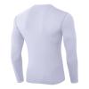 Men's Athletic Compression Shirt - V Neck Long Sleeve Workout Running Base Layer Tops Cool Dry T-Shirt Gym Undershirts White view 2