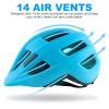Tlamee Kids Bike Helmet with Protective Gear Set, Safety Knee Elbow Pads Wrist Guards for Ages 3-5-8 Years Boy Girl Skateboard Cycling Scooter Roller Sports Light Blue view 3