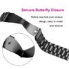 Mtozon Stainless Steel Bands Compatible with fitbit Sense 2/Versa 4, Replacement Classic Metal Wristband for Men, Black Band view 3