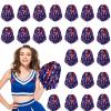 Hanaive 24 Pcs Pom Poms Cheerleading Cheerleader Spirited Cheer Baton Handle Metallic Foil for Sports Team Party Dance Cheering(Red, Blue) view 1