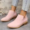 JITUUE Ankle Booties for Women,Women's Casual Dress Low Heeled Booties. V Cut Fashion Thick Heel Design Shoes(Pink,US 6.5 view 2