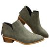JITUUE Ankle Booties for Women,Women's Casual Dress Low Heeled Booties. V Cut Fashion Thick Heel Design Shoes(Army green,US 8.5 view 1