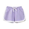 EISHOW Kids Summer Sports Jogger Shorts with Pockets Fashionable Soft Cotton Bottoms for Toddler Child Baby Girls Boys (Light Purple,6-7 Years) view 1