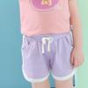 EISHOW Kids Summer Sports Jogger Shorts with Pockets Fashionable Soft Cotton Bottoms for Toddler Child Baby Girls Boys (Light Purple,6-7 Years) view 4