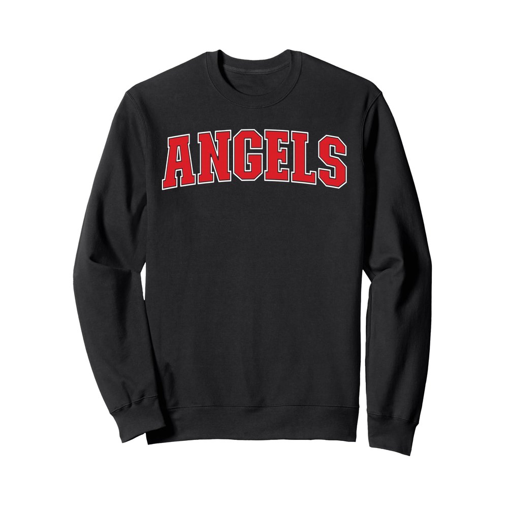 Angels California Souvenir Trip College Style Red Text Sweatshirt