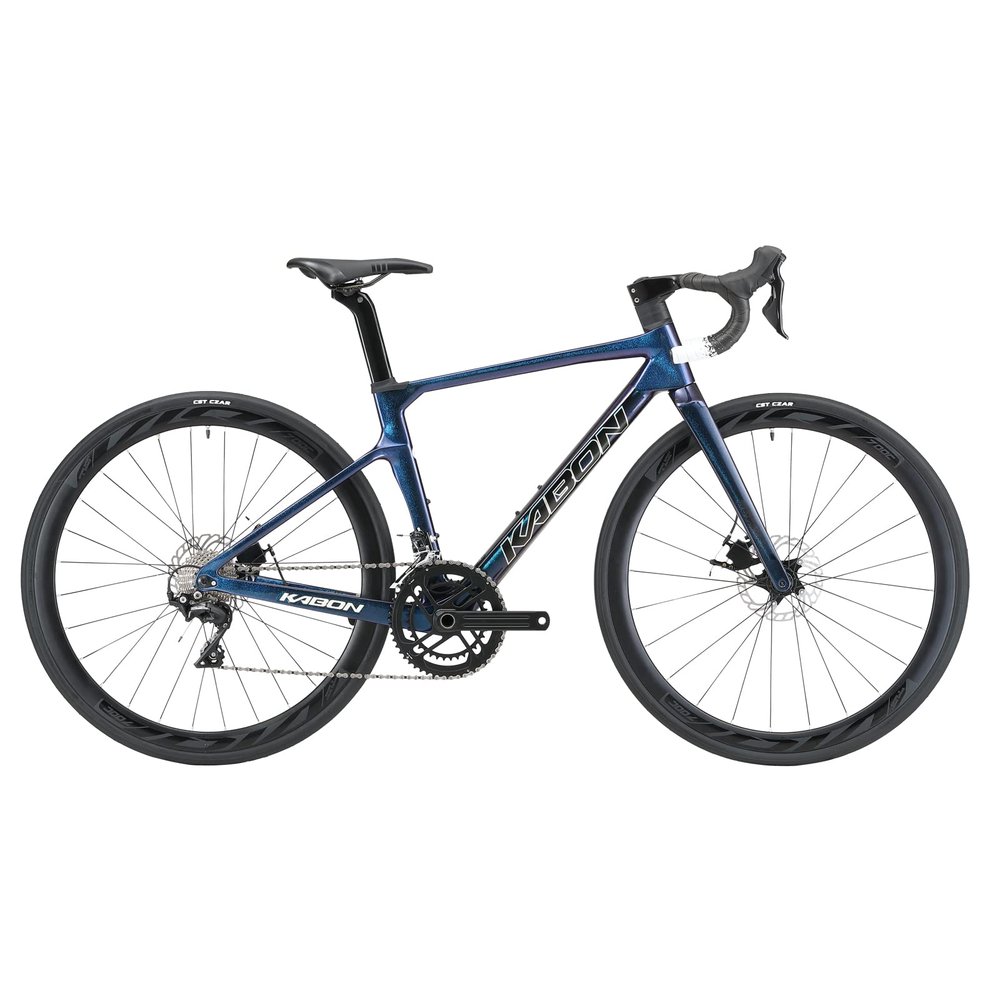 KABON Carbon Road Bike, 700C Carbon Fiber Frame Road Bike with Shimano 105 22 Speed Disc Brake Racing Bicycle for Men and Women (Chameleon Blue, 56cm)
