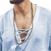 JEsilunmaMY Mens Drawstring Beach Hippie Shirt Short Sleeve Lace Up V Neck Henley Shirts Summer Casual Cotton Linen Tee Shirt (Blue,X-Small) view 2
