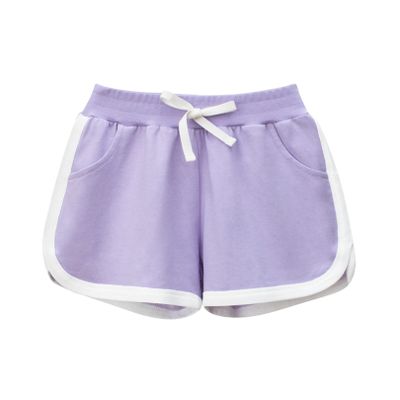 EISHOW Kids Summer Sports Jogger Shorts with Pockets Fashionable Soft Cotton Bottoms for Toddler Child Baby Girls Boys (Light Purple,3T)