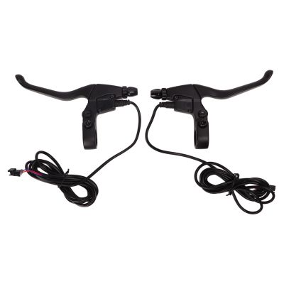 Yuecoom Electric Bike Brake Lever, Aluminum Black Waterproof Brake Handle Electric Bike Brake Handle Grip Replacement Parts Black