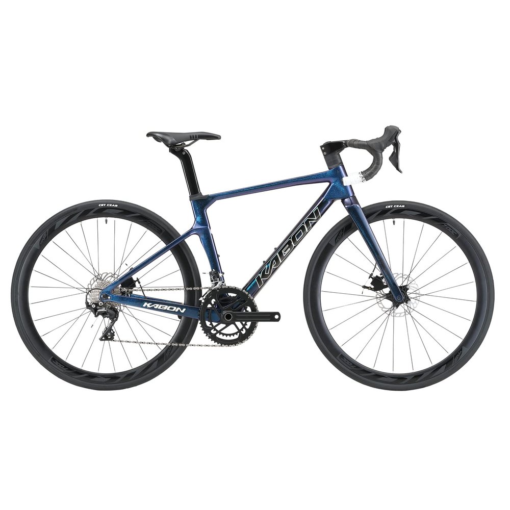 KABON Carbon Road Bike, 700C Carbon Fiber Frame Road Bike with Shimano 105 22 Speed Disc Brake Racing Bicycle for Men and Women (Chameleon Blue, 50cm)