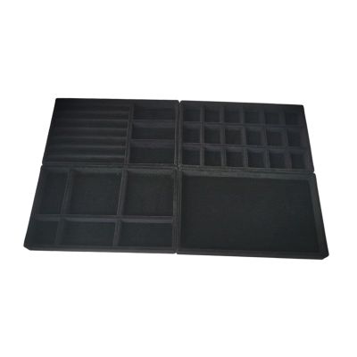 AAGAZA 4Pcs Jewelry Trays Organizer Multipurpose Brithday Gift Showcase Container for Brooch, Black/1688