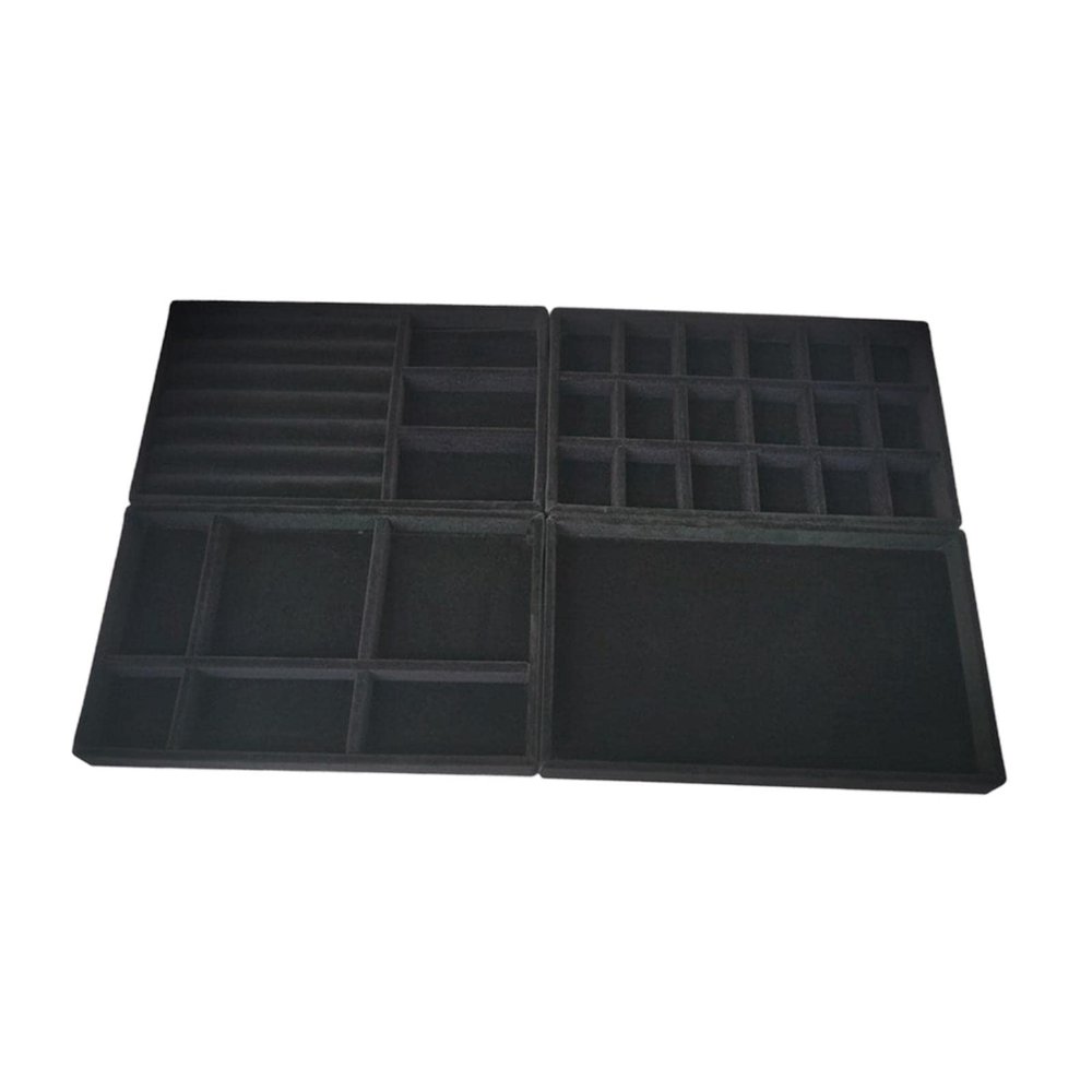 AAGAZA 4Pcs Jewelry Trays Organizer Multipurpose Brithday Gift Showcase Container for Brooch, Black/1688