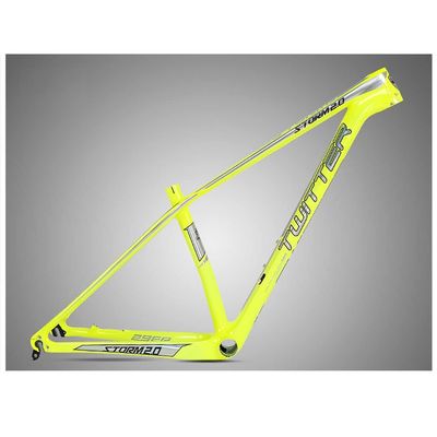 HIMALO 27.5er 29er Mountain Bike Frame 15''/17''/19'' XC Hardtail Bike Carbon Fiber Frame QR 135mm Disc Brake Frame Internal Routing (Color : Yellow, Size : 27.5 * 15'')