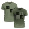 Actizio Men's Workout Shirt Performance Fabric T-Shirt Short Sleeve Sweat Activated Motivational Exercise Gym Athletic Fit Moisture Wicking Fitness Shirt-Do It Don't Quit-Army Green/Black(Size 2XL) view 1