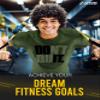 Actizio Men's Workout Shirt Performance Fabric T-Shirt Short Sleeve Sweat Activated Motivational Exercise Gym Athletic Fit Moisture Wicking Fitness Shirt-Do It Don't Quit-Army Green/Black(Size 2XL) view 2