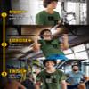Actizio Men's Workout Shirt Performance Fabric T-Shirt Short Sleeve Sweat Activated Motivational Exercise Gym Athletic Fit Moisture Wicking Fitness Shirt-Do It Don't Quit-Army Green/Black(Size 2XL) view 3