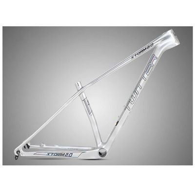 HIMALO 27.5er 29er Mountain Bike Frame 15''/17''/19'' XC Hardtail Bike Carbon Fiber Frame QR 135mm Disc Brake Frame Internal Routing (Color : Silver, Size : 29 * 17'')