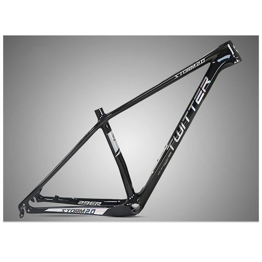 HIMALO 27.5er 29er Mountain Bike Frame 15''/17''/19'' XC Hardtail Bike Carbon Fiber Frame QR 135mm Disc Brake Frame Internal Routing (Color : Black, Size : 29 * 17'')