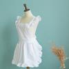 AAGAZA Style Pinafore Apron Maid Smock Costume Dress Ruffle Pockets Pink/, White, 95cm/1719 view 4