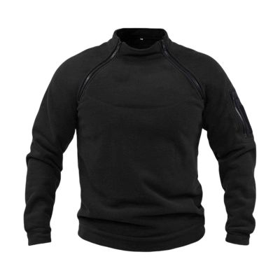AAGAZA Outdoor Men Jacket, Winter Fashion Thermal Zipper Pullover Breathable Coat Clothing for Fishing Travel Cycling Hiking/1605 (Color : Black S)