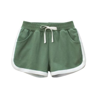 EISHOW Kids Summer Sports Jogger Shorts with Pockets Fashionable Soft Cotton Bottoms for Toddler Child Baby Girls Boys (Green,4T)