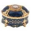 AAGAZA Crystal Enamel Oval Metal Vintage Jewelry Box Gift Ears Storage Box, Blue/1517 view 3
