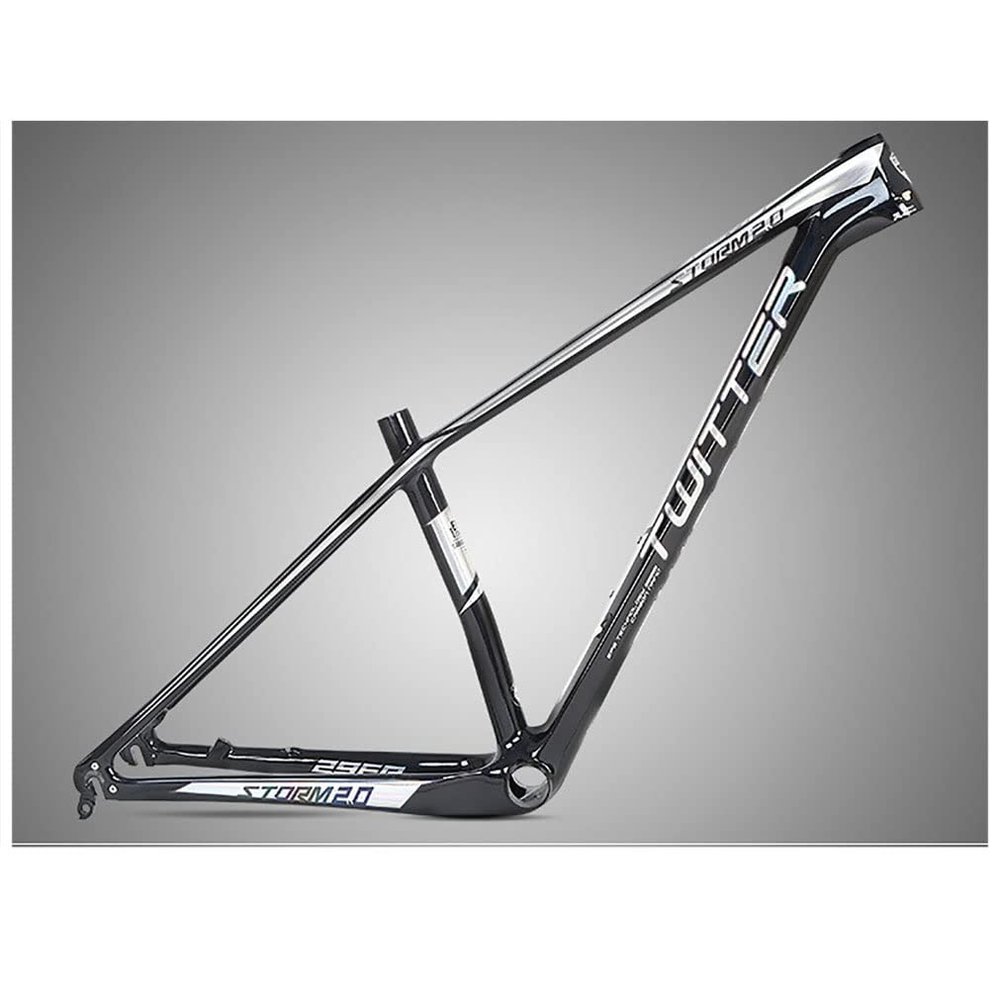 HIMALO 27.5er 29er Mountain Bike Frame 15''/17''/19'' XC Hardtail Bike Carbon Fiber Frame QR 135mm Disc Brake Frame Internal Routing (Color : Black A, Size : 27.5 * 15'')