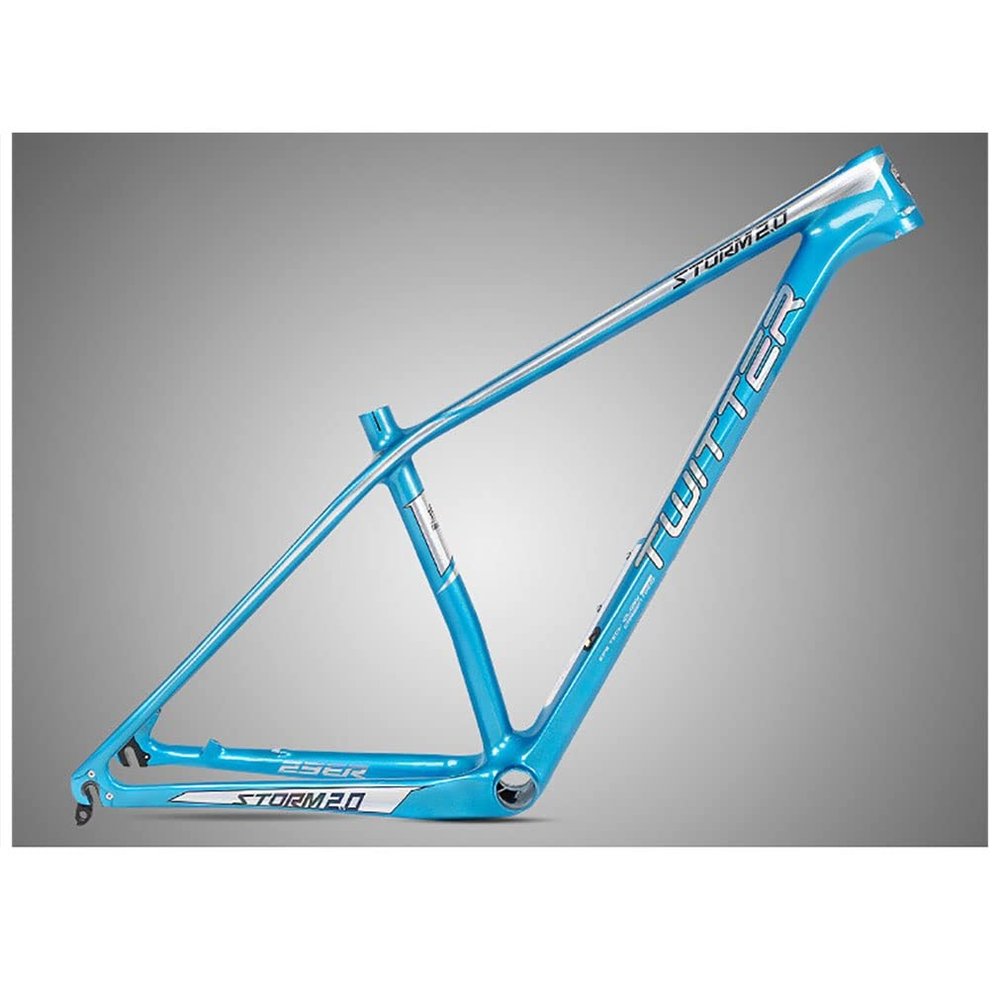 HIMALO 27.5er 29er Mountain Bike Frame 15''/17''/19'' XC Hardtail Bike Carbon Fiber Frame QR 135mm Disc Brake Frame Internal Routing (Color : Blue, Size : 29 * 15'')
