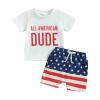 YINGISFITM 4th/Fourth of July Baby Boy Outfit Short Sleeve T Shirts Top Stars Stripes Shorts Summer Clothes Set (Stars and Stripes,18-24 Months) view 1